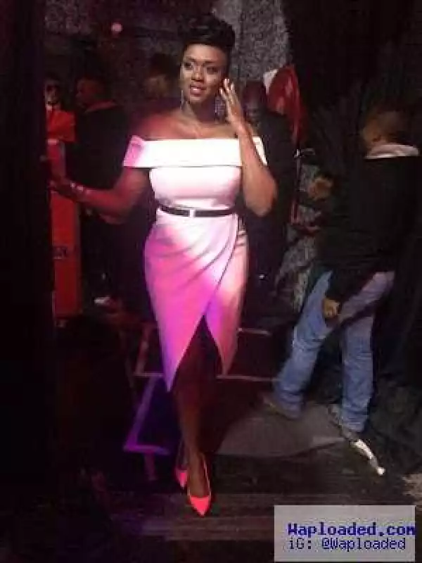 Photos: Waje shows off her hot pink dress on The Voice